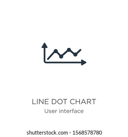 Line dot chart icon vector. Trendy flat line dot chart icon from user interface collection isolated on white background. Vector illustration can be used for web and mobile graphic design, logo, eps10