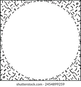 line and dot doodles border,  vector background 