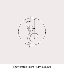 Line Dot Tattoo Design Vector Art Illustration