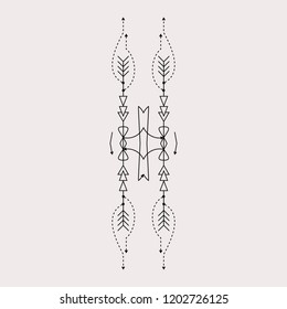 Ilustração de arte vetorial de design de tatuagem de ponto de linha