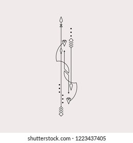 Line Dot Tattoo Design Vector Art Illustration