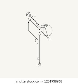 Line Dot Tattoo Design Vector Art Illustration