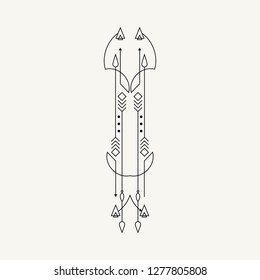 Line Dot Tattoo Design Vector Art Illustration