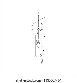 Line Dot Tattoo Design Vector Art Illustration