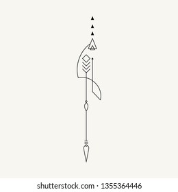 Ilustración de diseño de vectores de diseño de tatuaje de punto de línea