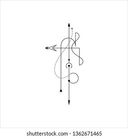 Ilustración de diseño de vectores de diseño de tatuaje de punto de línea
