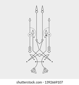 Line Dot Tattoo Design Vector Art Illustration