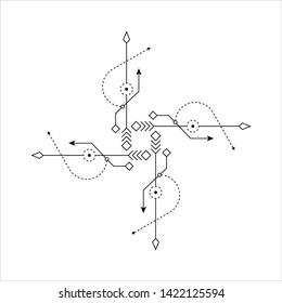 Line Dot Tattoo Design Vektorgrafik Illustration