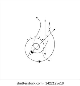 Line Dot Tattoo Design Vector Art Illustration