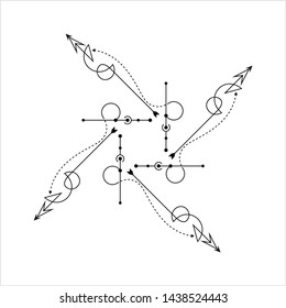 Line Dot Tattoo Design Vector Art Illustration