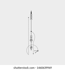 Line Dot Tattoo Design Vector Art Illustration