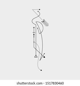 Line Dot Tattoo Design Vector Art Illustration