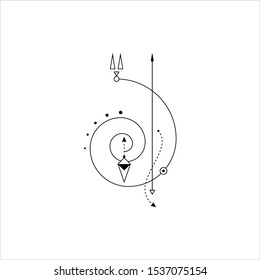 Line Dot Tattoo Design Vector Art Illustration