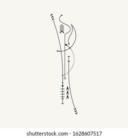 Line Dot Tattoo Design Vector Art Illustration