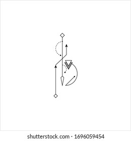 Line Dot Tattoo Design Vector Art Illustration
