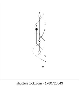 Line Dot Tattoo Design Vector Art Illustration