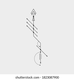 Line Dot Tattoo Design Vector Art Illustration