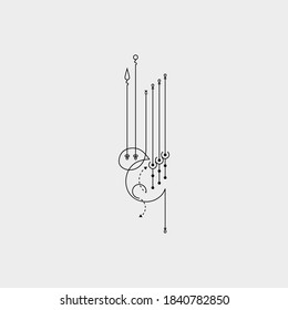 Line Dot Tattoo Design Vector Art Illustration