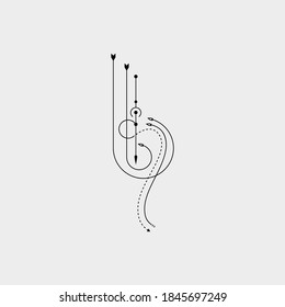 Line Dot Tattoo Design Vector Art Illustration