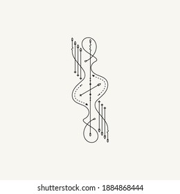 Ilustración de diseño de vectores de diseño de tatuaje de punto de línea