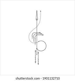 Line Dot Tattoo Design Vector Art Illustration