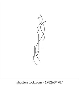 Line Dot Tattoo Design Vector Art Illustration