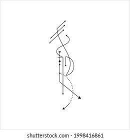 Line Dot Tattoo Design Vector Art Illustration