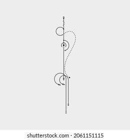 Line Dot Tattoo Design Vector Art Illustration