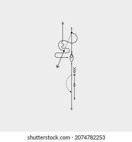 Line Dot Tattoo Design Vector Art Illustration
