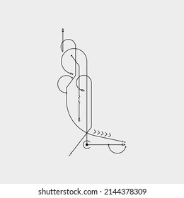 Line Dot Tattoo Design Vector Art Illustration