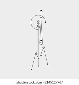 Line Dot Tattoo Design Vektorgrafik Illustration