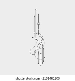 Line Dot Tattoo Design Vector Art Illustration