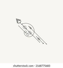 Line Dot Tattoo Design Vector Art Illustration