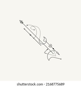 Line Dot Tattoo Design Vector Art Illustration