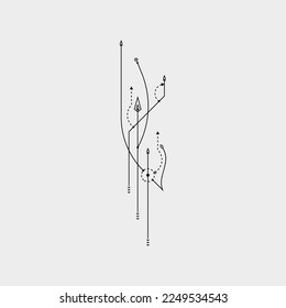 Ilustración de diseño de vectores de diseño de tatuaje de punto de línea