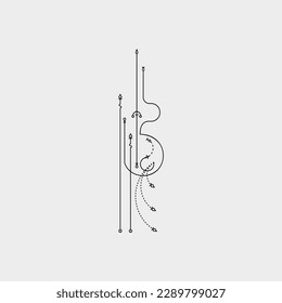 Line Dot Tattoo Design Vector Art Illustration