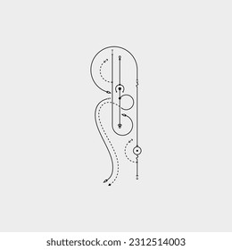Line Dot Tattoo Design Vector Art Illustration
