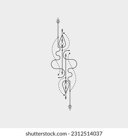 Line Dot Tattoo Design Vector Art Illustration