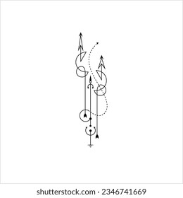 Line Dot Tattoo Design Vector Art Illustration