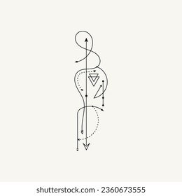 Line Dot Tattoo Design Vector Art Illustration