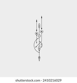Line Dot Tattoo Design Vector Art Illustration