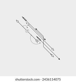 Line Dot Tattoo Design Vector Art Illustration