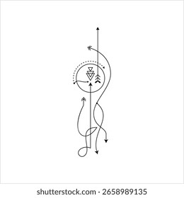 Line Dot Tattoo Design Vector Art Illustration