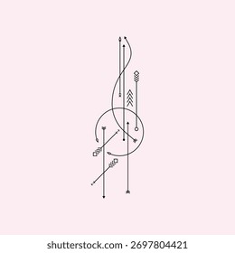 Ilustración de Arte vectorial de diseño de tatuaje de punto de línea