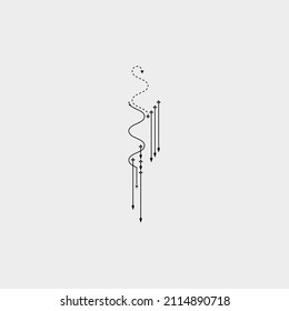 Line Dot Tattoo, Minimal Style Modern Tattoo Vector Art Illustration