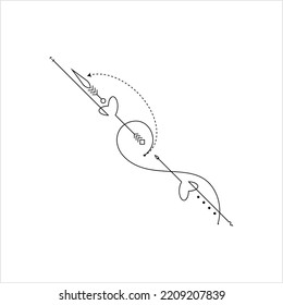 Line Dot Tattoo, Minimal Style Modern Tattoo Vector Art Illustration