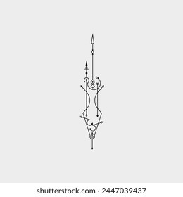 Line Dot Tattoo, Minimal Style Modern Tattoo Vector Art Illustration