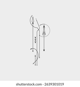 Line Dot Tattoo, Minimal Style Modern Tattoo Vector Art Illustration