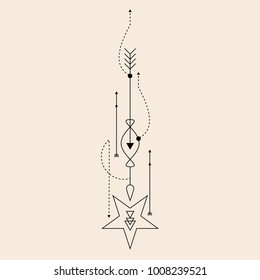Line Dot Tattoo Vector Art