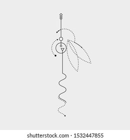 Line Dot Tattoo Vector Art